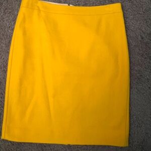 JCrew Gold Yellow Wool Pencil Skirt